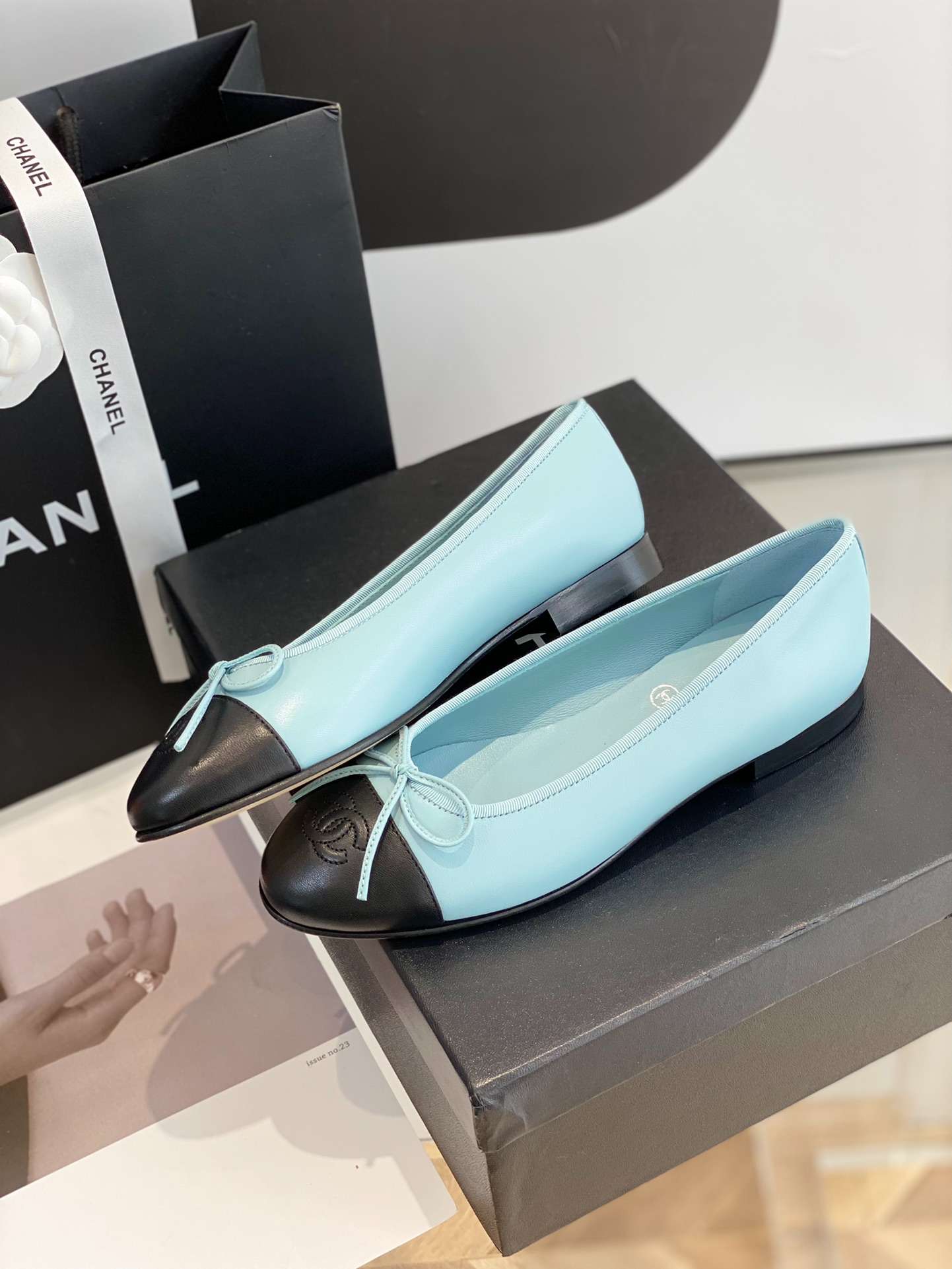 Chanel Ballet Flats Blue For Women - MassToneUS