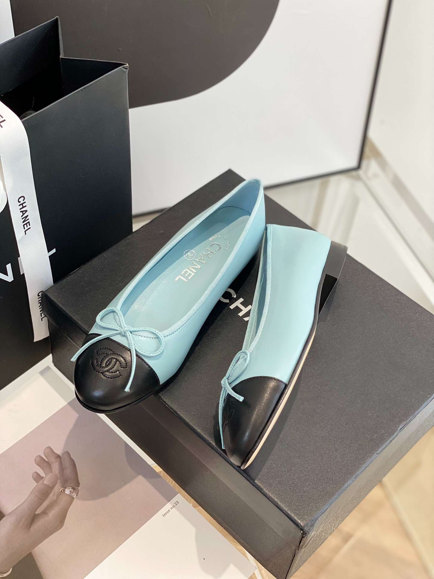 Chanel Ballet Flats Blue For Women - MassToneUS